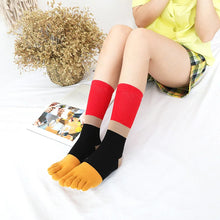 Load image into Gallery viewer, 5 Pairs of Colour Block Toe Socks
