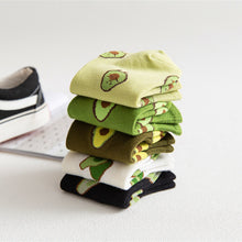 Load image into Gallery viewer, 5 Pairs Avocado Sporty Socks
